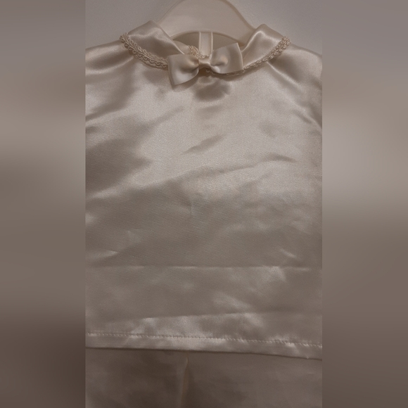 Vintage White 2 Piece Suit Boy Baptism Suit 12 Months with Bonnet Canada - Picture 3 of 6